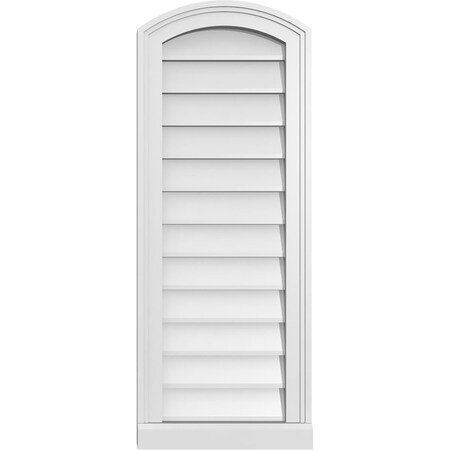 Ekena Millwork Arch Top Surface Mount PVC Gable Vent: Functional, w/ 2"W x 2"P Brickmould Sill Frame, 14"W x 36"H GVPAR14X3603SF